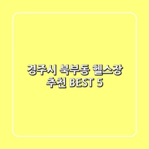 경주시 북부동 헬스장 추천 BEST 5
