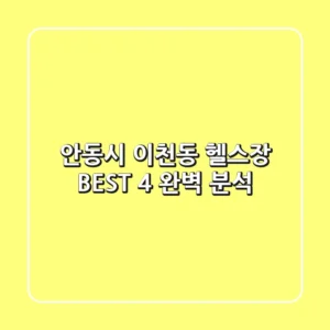 안동시 이천동 헬스장 BEST 4 완벽 분석