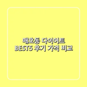 매호동 다이어트 BEST5 후기 가격 비교