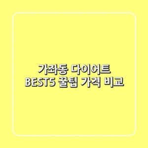 가좌동 다이어트 BEST5 꿀팁 가격 비교