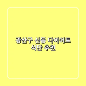 광산구 신동 다이어트 식단 추천