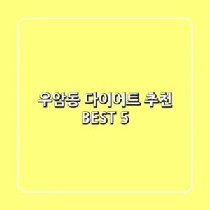 우암동 다이어트 추천 BEST 5