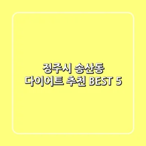정주시 송산동 다이어트 추천 BEST 5