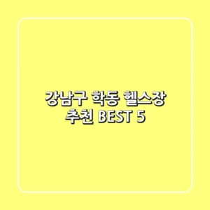 강남구 학동 헬스장 추천 BEST 5