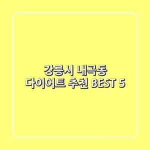 강릉시 내곡동 다이어트 추천 BEST 5