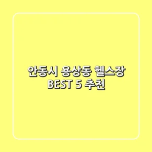 안동시 용상동 헬스장 BEST 5 추천