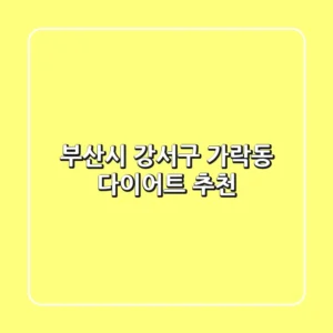 부산시 강서구 가락동 다이어트 추천