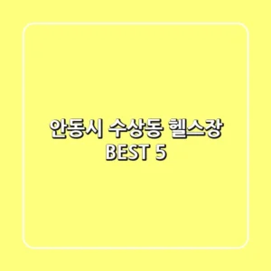 안동시 수상동 헬스장 BEST 5