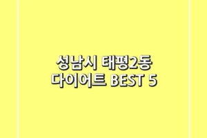 성남시 태평2동 다이어트 BEST 5