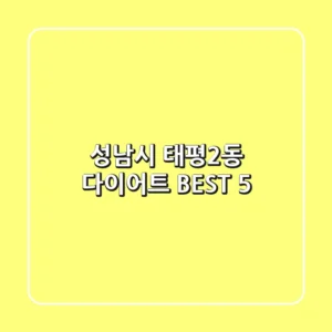 성남시 태평2동 다이어트 BEST 5