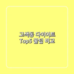 고색동 다이어트 Top5 꿀팁 비교
