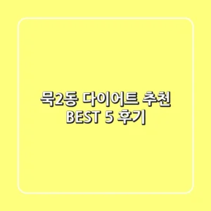 묵2동 다이어트 추천 BEST 5 후기
