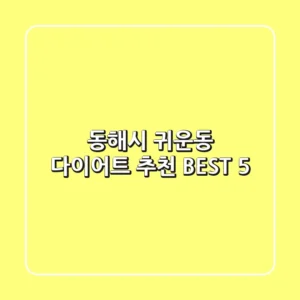 동해시 귀운동 다이어트 추천 BEST 5
