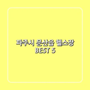 파주시 문산읍 헬스장 BEST 5