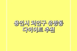 용인시 처인구 유방동 다이어트 추천