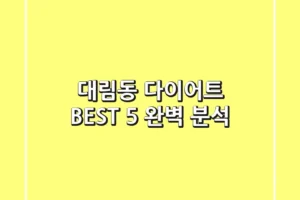 대림동 다이어트 BEST 5 완벽 분석
