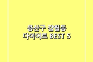 용산구 갈월동 다이어트 BEST 5