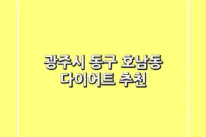 광주시 동구 호남동 다이어트 추천