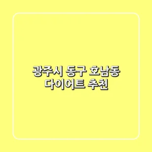 광주시 동구 호남동 다이어트 추천
