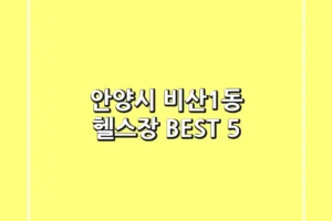 안양시 비산1동 헬스장 BEST 5