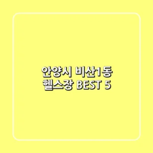 안양시 비산1동 헬스장 BEST 5