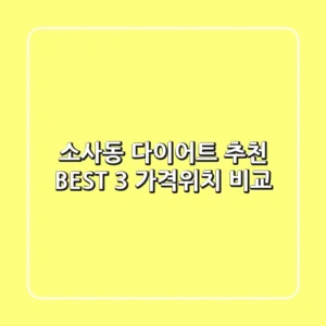소사동 다이어트 추천 BEST 3 가격/위치 비교