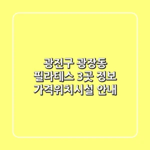 광진구 광장동 필라테스 3곳 정보 - 가격/위치/시설 안내