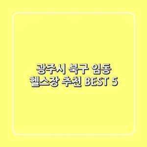 광주시 북구 임동 헬스장 추천 BEST 5