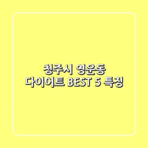 청주시 영운동 다이어트: BEST 5 특징