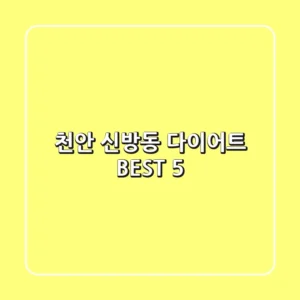천안 신방동 다이어트 BEST 5