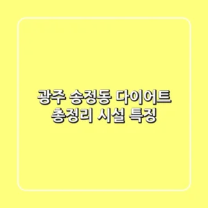 광주 송정동 다이어트 총정리: 시설 & 특징
