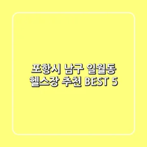포항시 남구 일월동 헬스장 추천 BEST 5