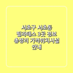 서초구 서초동 필라테스 3곳 정보 총정리 - 가격/위치/시설 안내