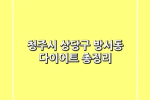 청주시 상당구 방서동 다이어트 총정리