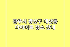광주시 광산구 대산동 다이어트 장소 안내