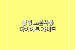 광명 노온사동 다이어트 가이드