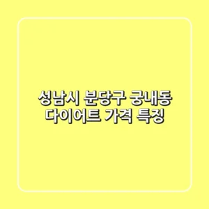 성남시 분당구 궁내동 다이어트: 가격, 특징