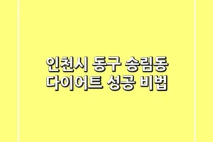 인천시 동구 송림동 다이어트: 성공 비법