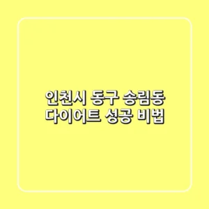 인천시 동구 송림동 다이어트: 성공 비법