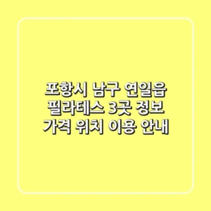 포항시 남구 연일읍 필라테스 3곳 정보 - 가격, 위치, 이용 안내