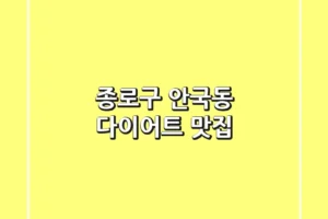 종로구 안국동 다이어트 맛집