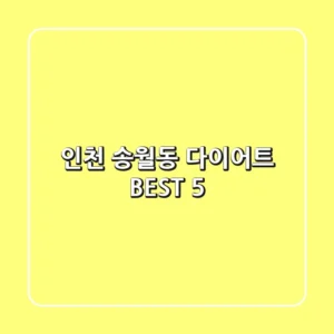 인천 송월동 다이어트 BEST 5