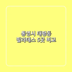 통영시 태평동 필라테스 5곳 비교