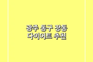 광주 동구 장동 다이어트 추천