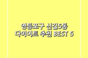 영등포구 신길5동 다이어트 추천 BEST 5