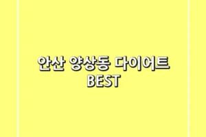 안산 양상동 다이어트 BEST