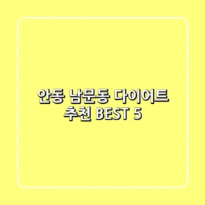 안동 남문동 다이어트 추천 BEST 5