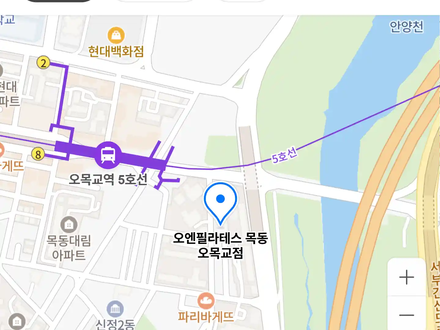 오엔필라테스 목동 오목교점 위치