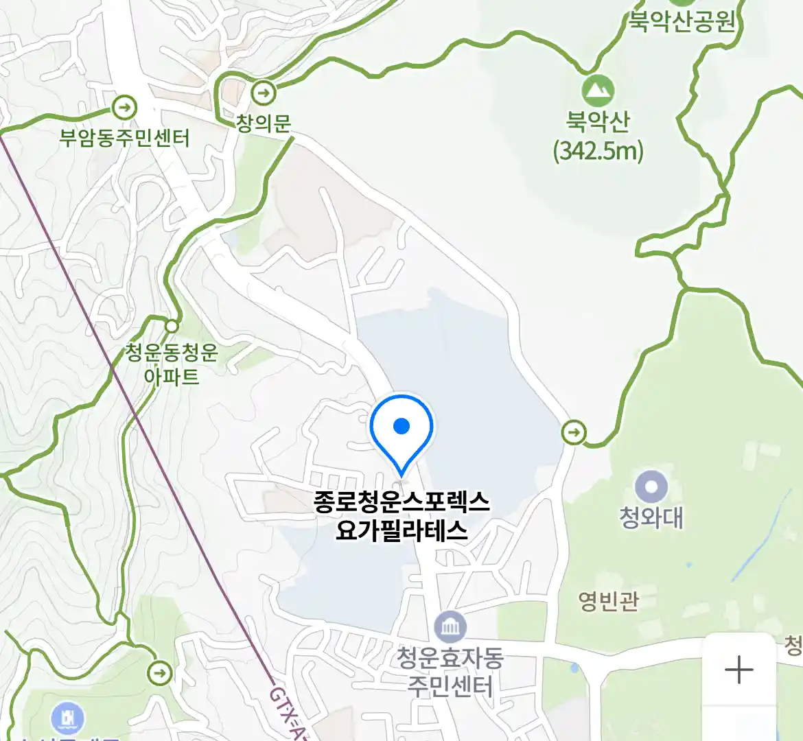 종로청운스포렉스 요가필라테스 위치