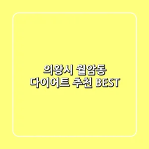 의왕시 월암동 다이어트 추천 BEST